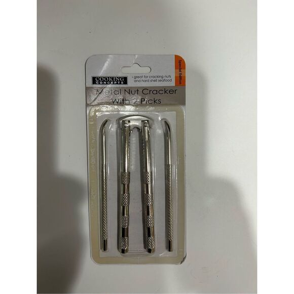 🌼5for$25🌼 1 classic 5" Metal NUTCRACKER + 2 Steel PICks - Picture 2 of 3